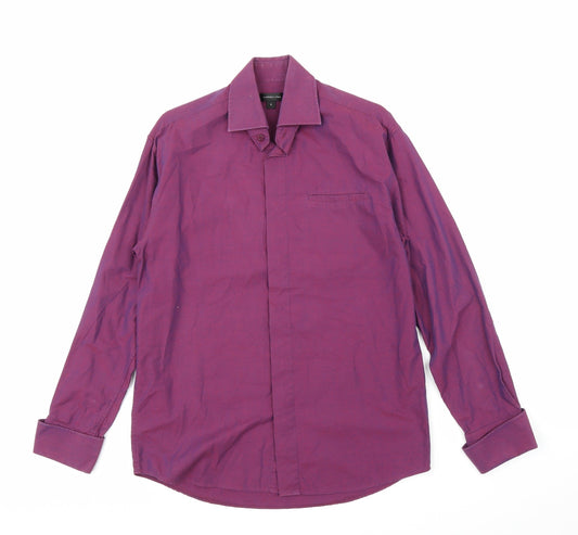 Mens UK Size S Florence & Fred Purple  Button-Up Long Sleeve Casual Shirt