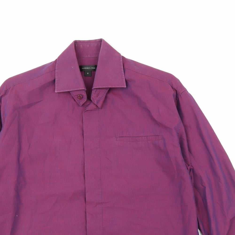 Mens UK Size S Florence & Fred Purple  Button-Up Long Sleeve Casual Shirt