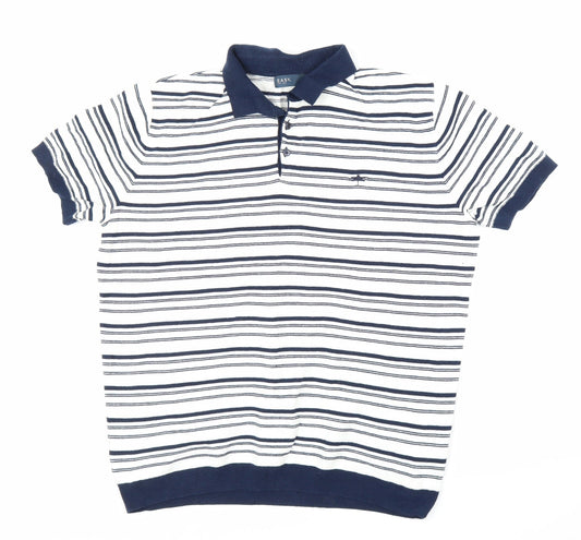 Matalan Mens Blue Striped  Pullover Jumper Size L