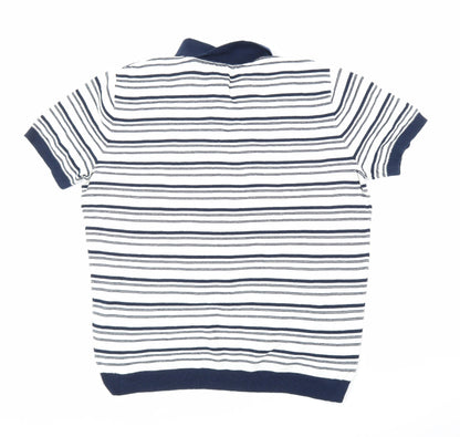 Matalan Mens Blue Striped  Pullover Jumper Size L