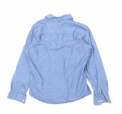 Select Homme Mens Blue    Button-Up Size 15.5