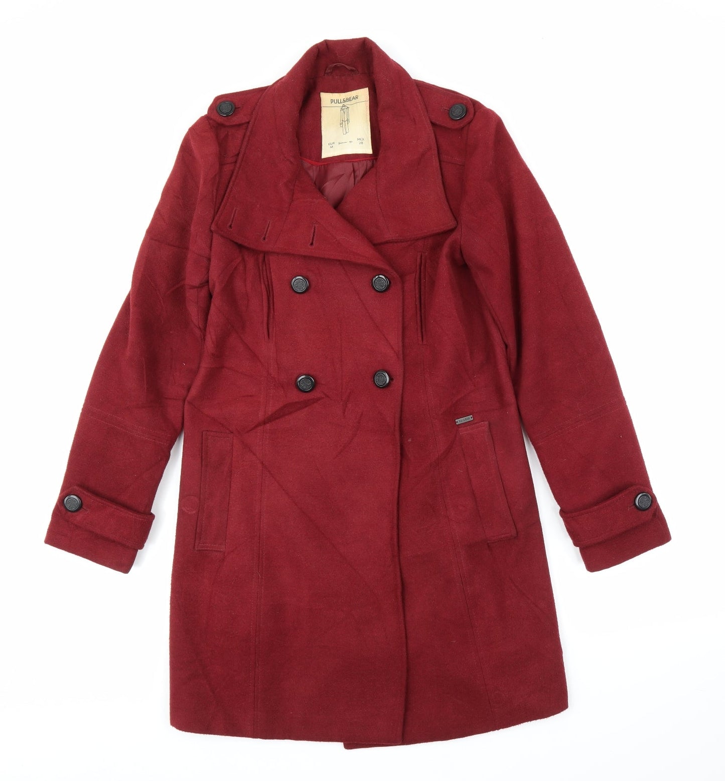 Pull&Bear Womens Purple   Overcoat Coat Size M