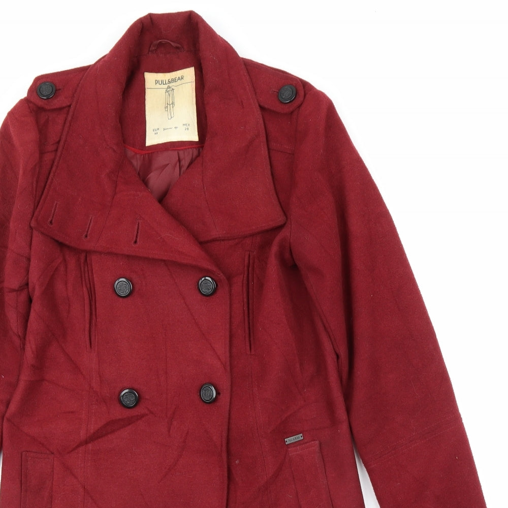 Pull&Bear Womens Purple   Overcoat Coat Size M