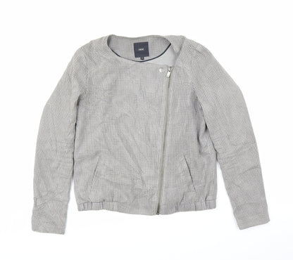 Womens UK Size 12 NEXT Grey Motorcycle Jacket