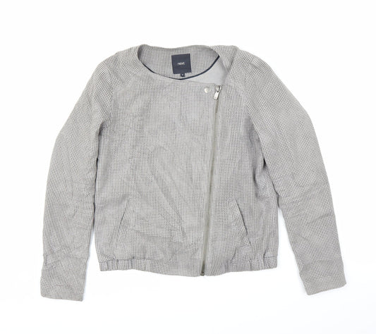 Womens UK Size 12 NEXT Grey Motorcycle Jacket