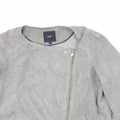 Womens UK Size 12 NEXT Grey Motorcycle Jacket