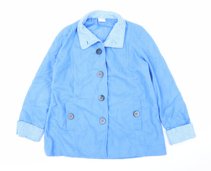 Womens UK Size S Anne De Lancay Blue Overcoat