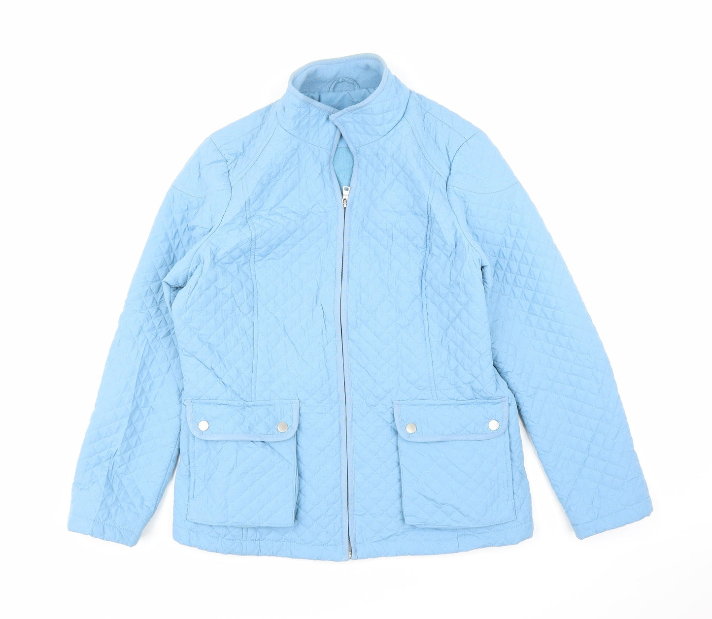 Womens UK Size L M&S Blue Quilted Coat