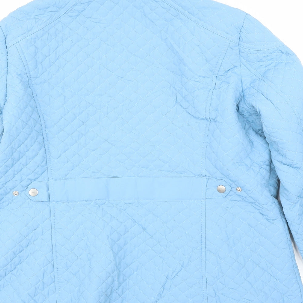 Womens UK Size L M&S Blue Quilted Coat