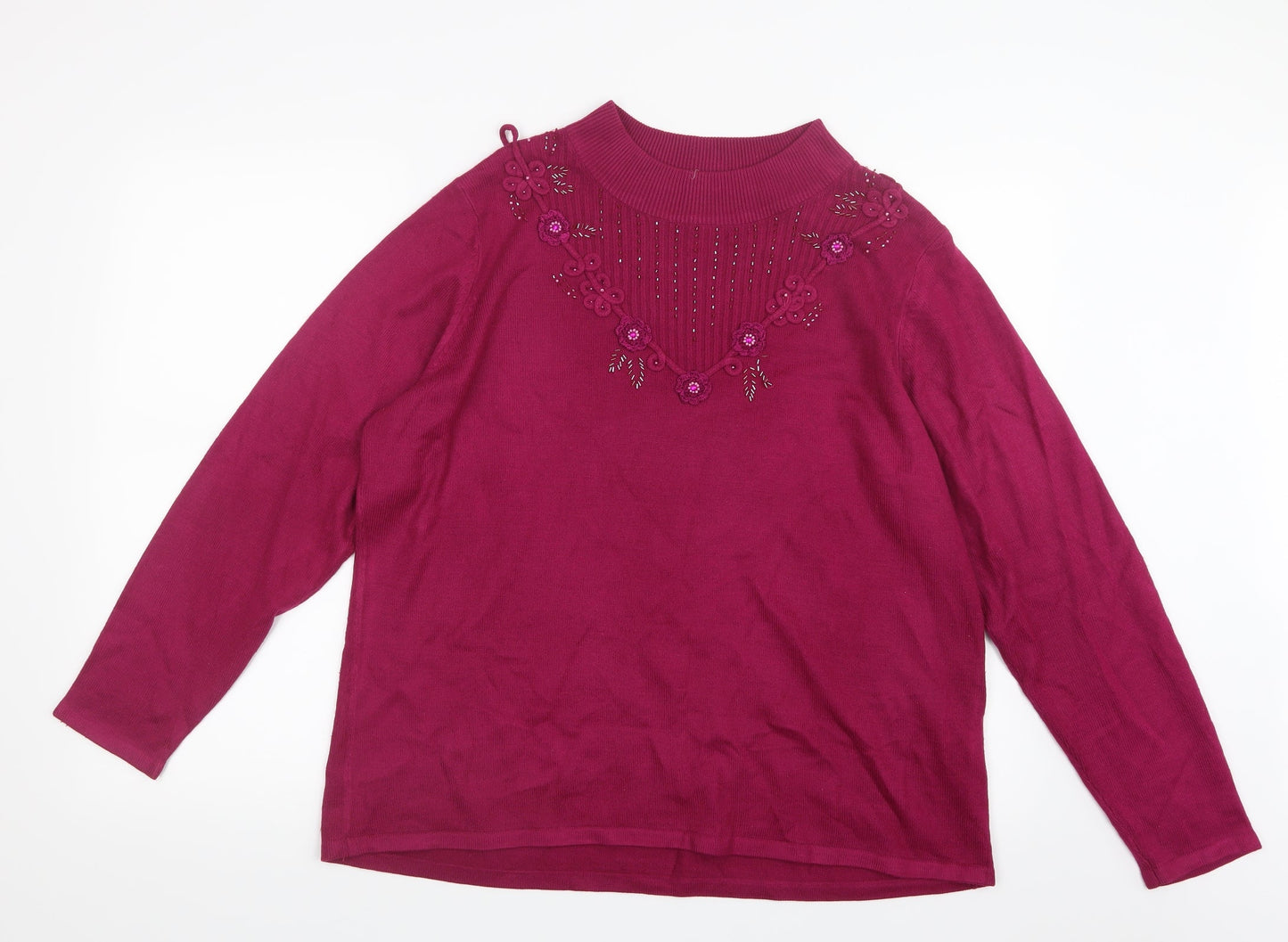 BM Womens Pink  Knit Pullover Jumper Size L