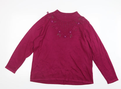 BM Womens Pink  Knit Pullover Jumper Size L