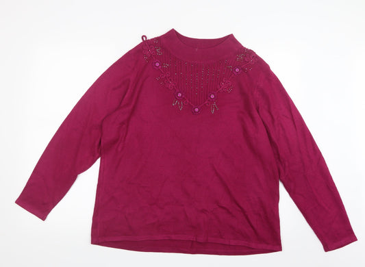 BM Womens Pink  Knit Pullover Jumper Size L