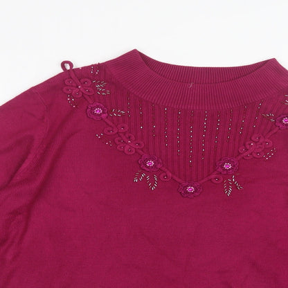 BM Womens Pink  Knit Pullover Jumper Size L