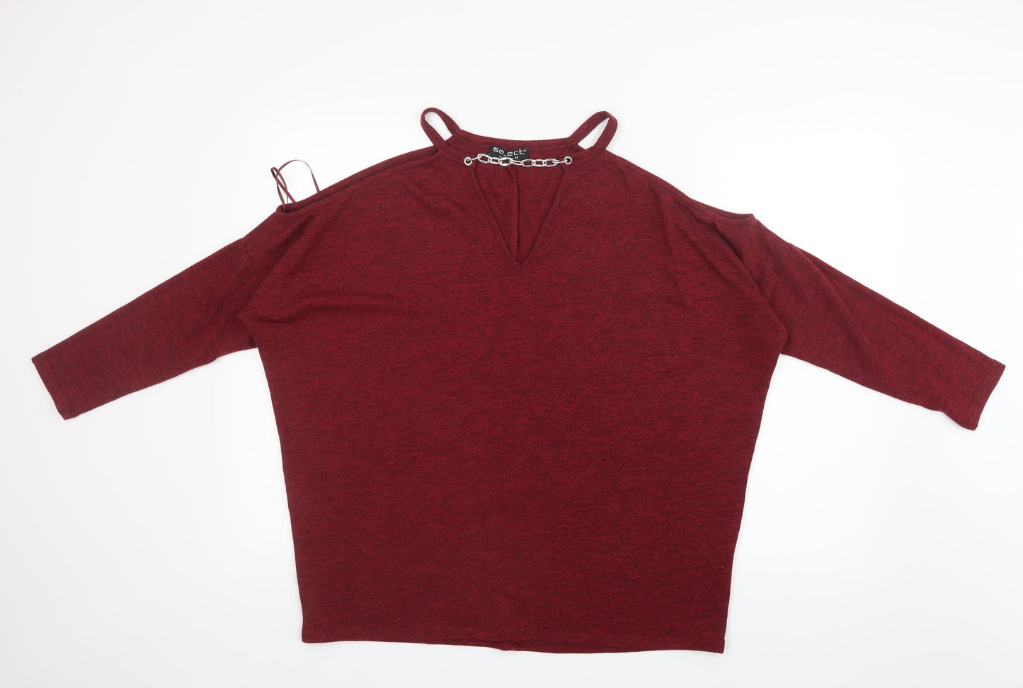 Select Womens Red  Knit Pullover Jumper Size 10