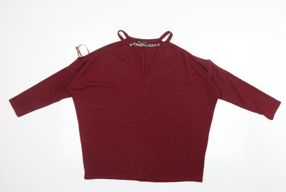 Select Womens Red  Knit Pullover Jumper Size 10