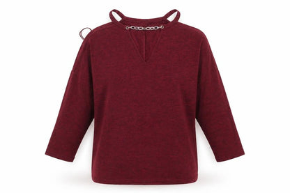 Select Womens Red  Knit Pullover Jumper Size 10