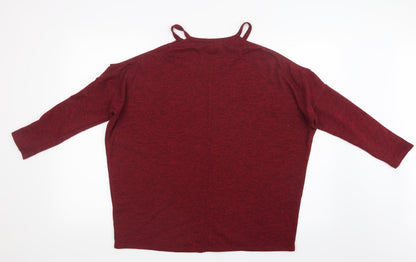 Select Womens Red  Knit Pullover Jumper Size 10