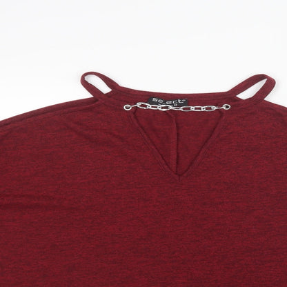 Select Womens Red  Knit Pullover Jumper Size 10