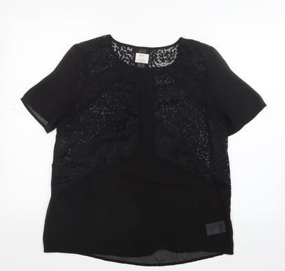 Pins & Needles Womens Black  Mesh Basic Blouse Size L
