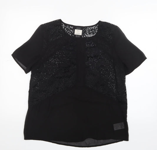 Pins & Needles Womens Black  Mesh Basic Blouse Size L
