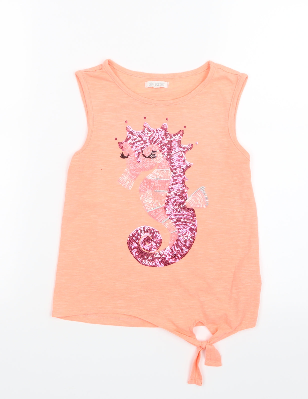 Blue Zoo Girls Orange   Basic Tank Size 9-10 Years  - Unicorn