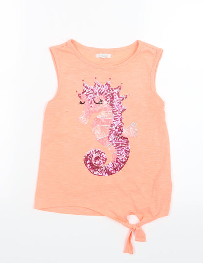 Blue Zoo Girls Orange   Basic Tank Size 9-10 Years  - Unicorn