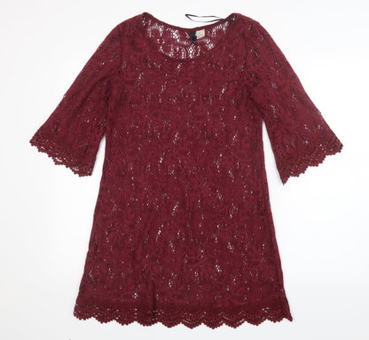 Divided by H&M Womens Red  Knit Basic Blouse Size 10