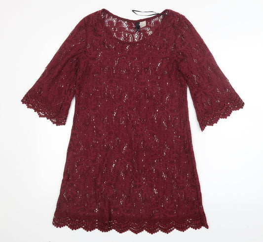 Divided by H&M Womens Red  Knit Basic Blouse Size 10