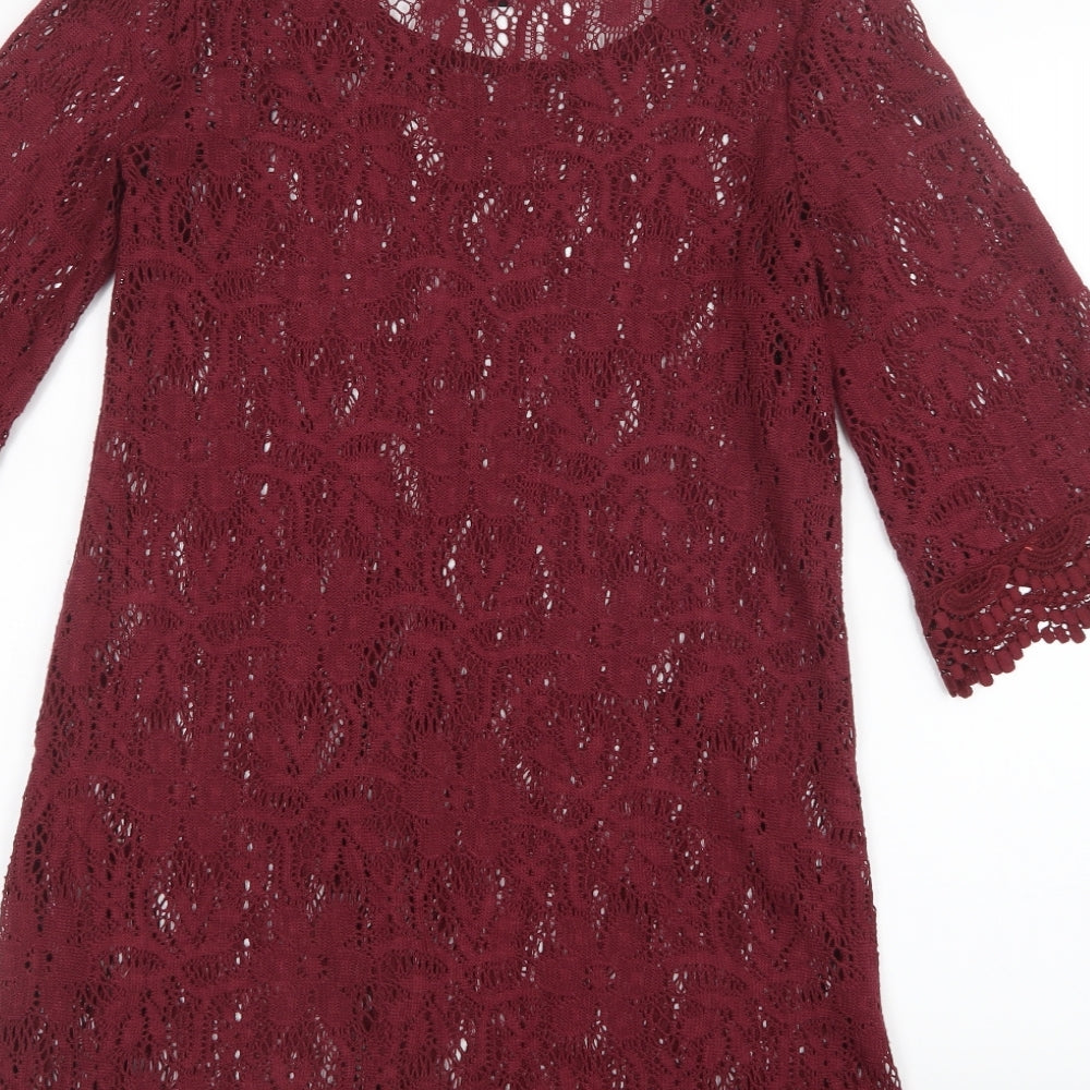 Divided by H&M Womens Red  Knit Basic Blouse Size 10