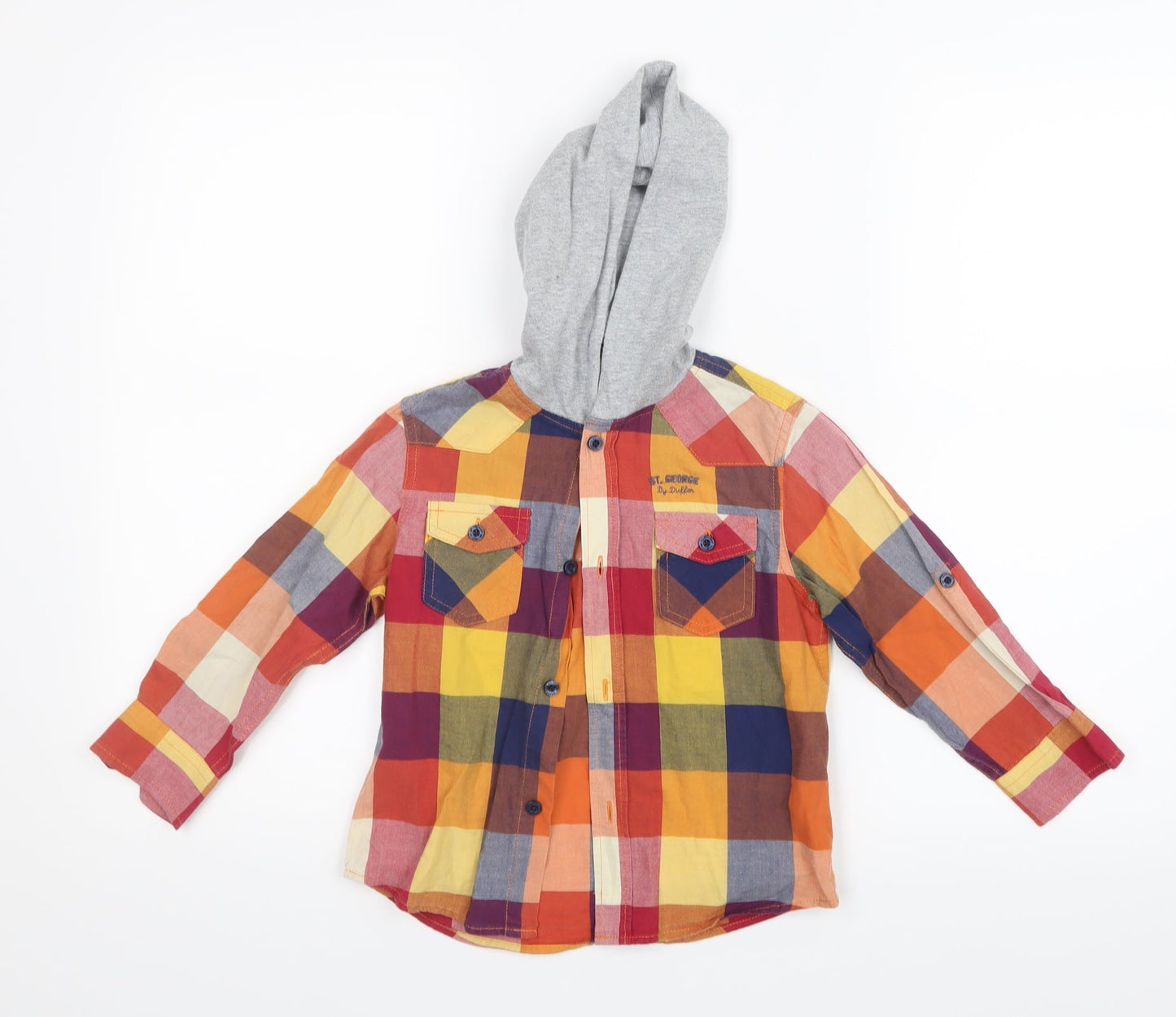St. George by Duffer Boys Red Check  Basic Button-Up Size 5 Years