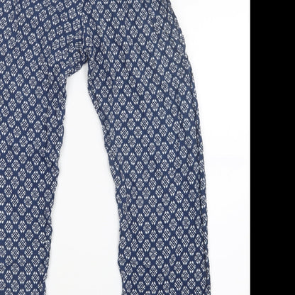 Love to Lounge Womens Blue Geometric  Trousers  Size 6 L26 in