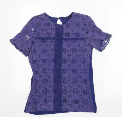 Womens UK Size 12 Dorothy Perkins Blue Basic Blouse