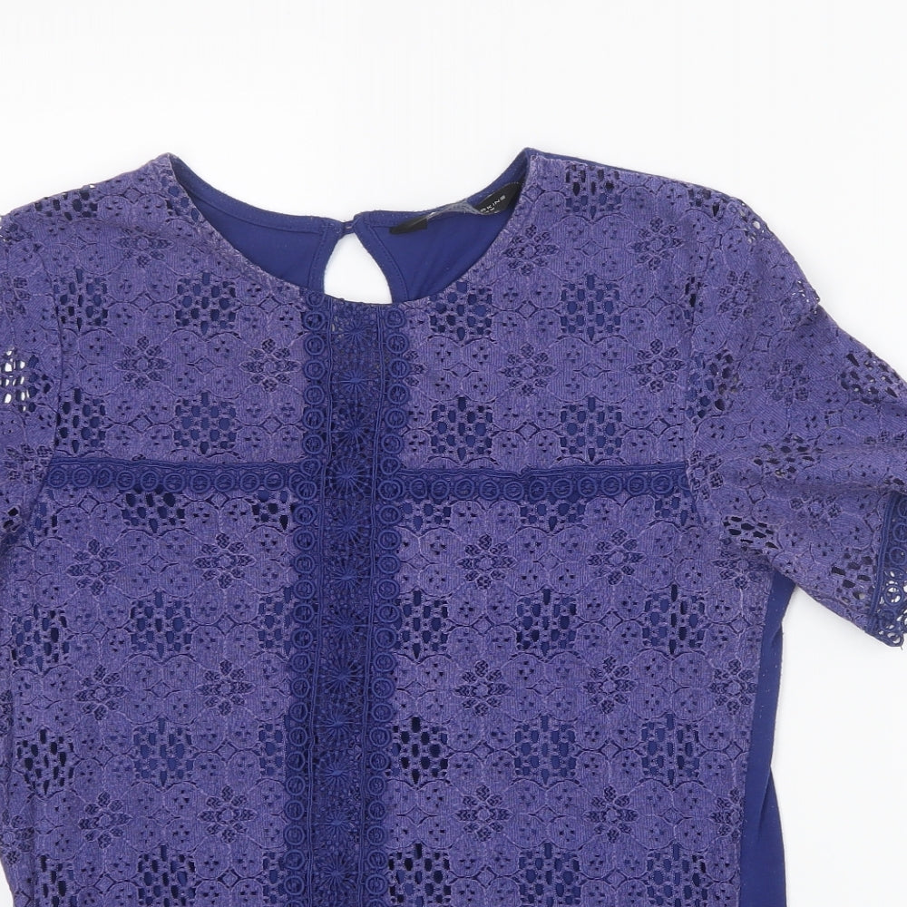 Womens UK Size 12 Dorothy Perkins Blue Basic Blouse