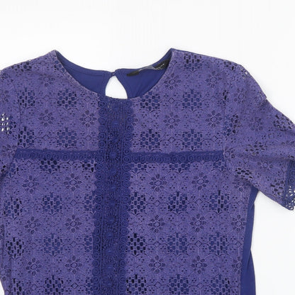 Womens UK Size 12 Dorothy Perkins Blue Basic Blouse