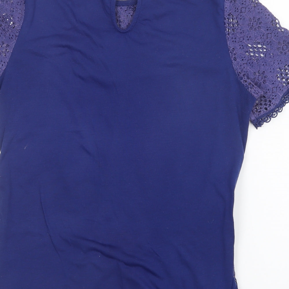 Womens UK Size 12 Dorothy Perkins Blue Basic Blouse
