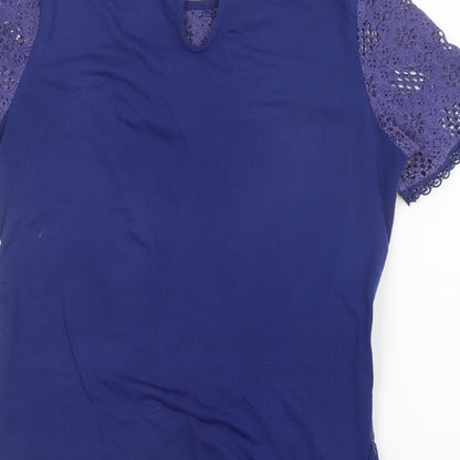 Womens UK Size 12 Dorothy Perkins Blue Basic Blouse