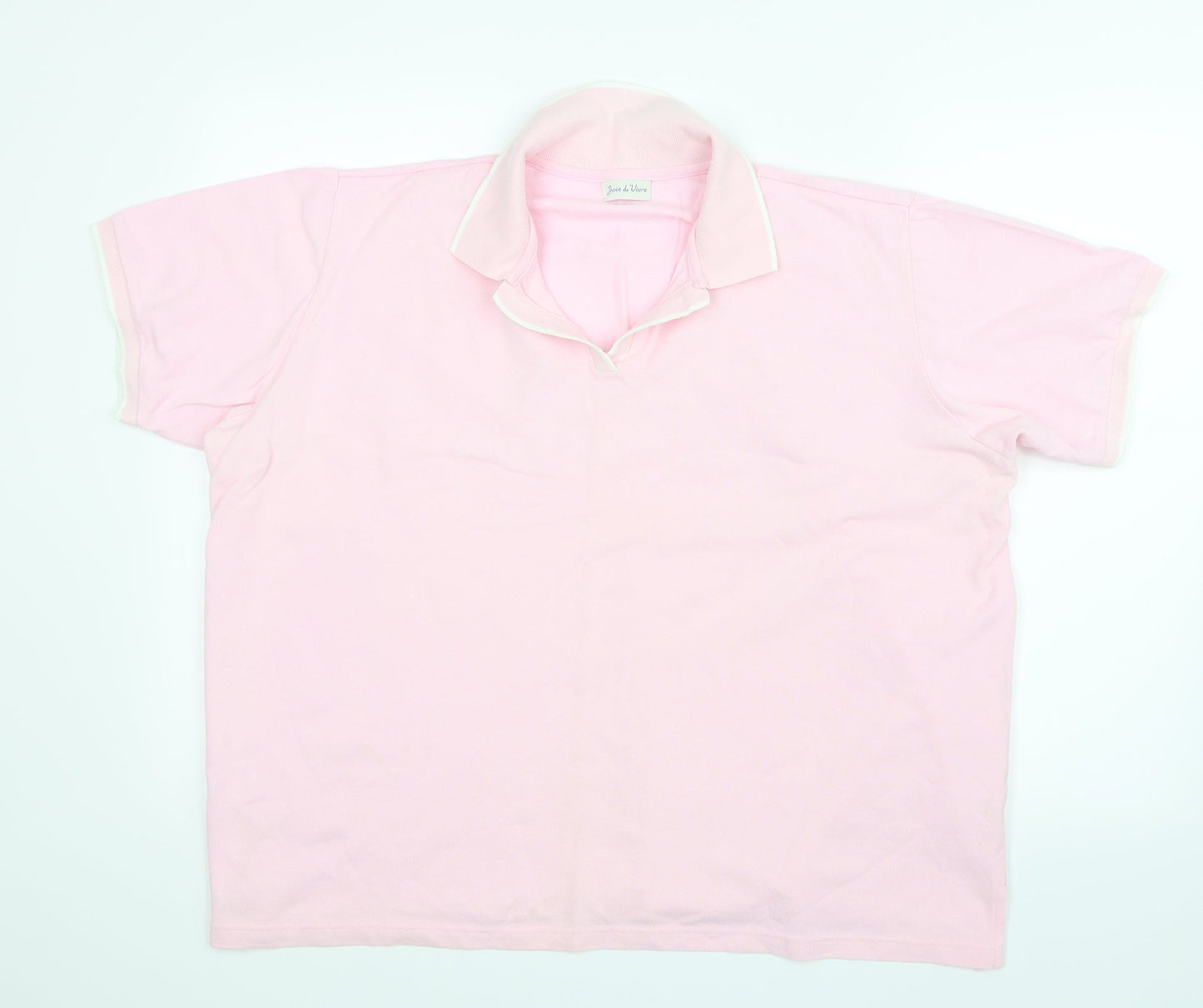Womens UK Size XL Joie de Vivre Pink Basic T-Shirt