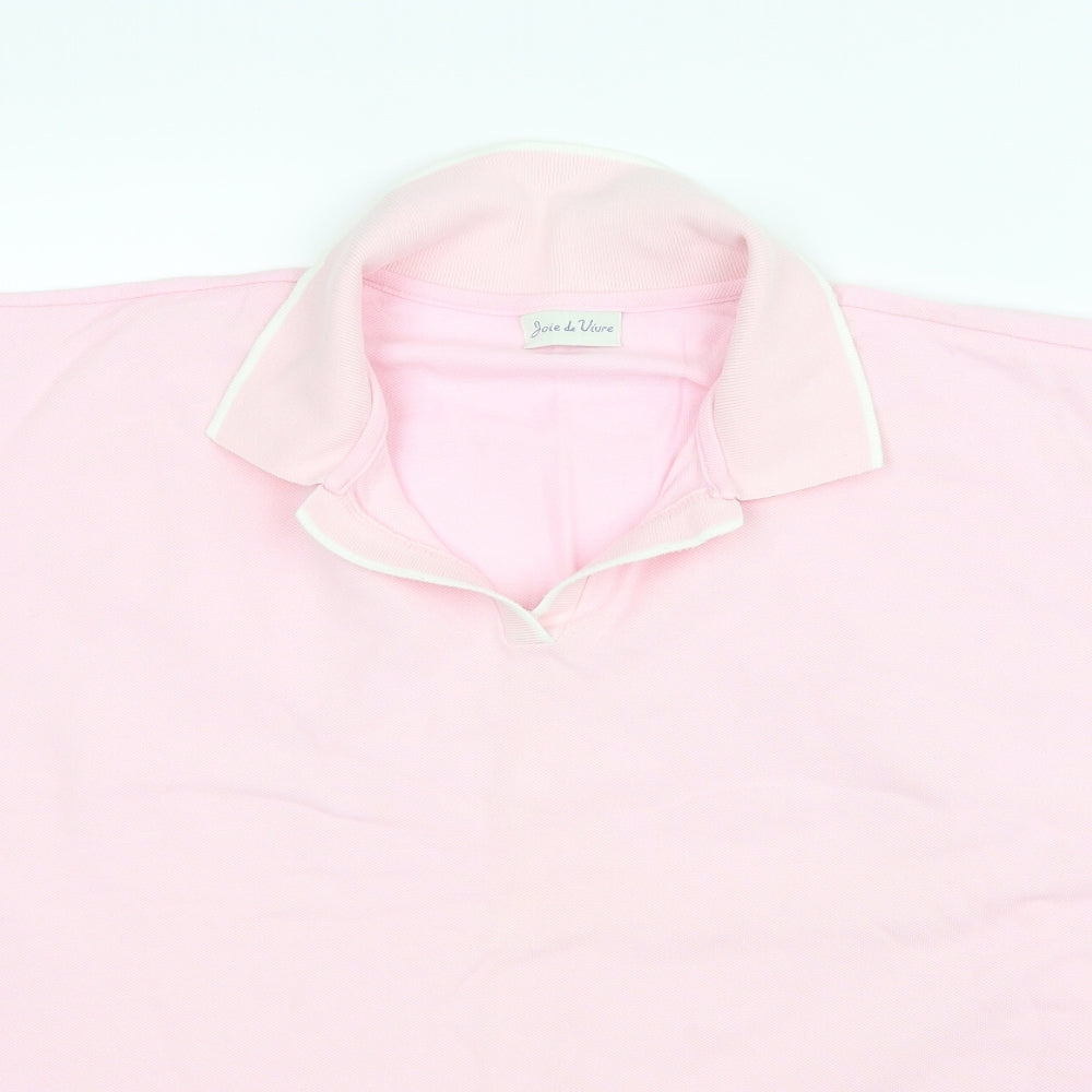 Womens UK Size XL Joie de Vivre Pink Basic T-Shirt