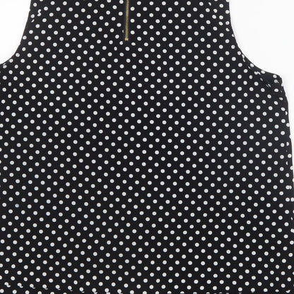 Maison Jules Womens Black Polka Dot  Basic Blouse Size M