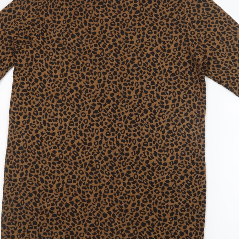 TU Womens Black Animal Print  Mini  Size 12