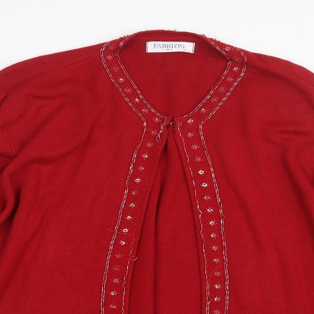 Fabrizio Womens Red  Knit Cardigan Jumper Size M