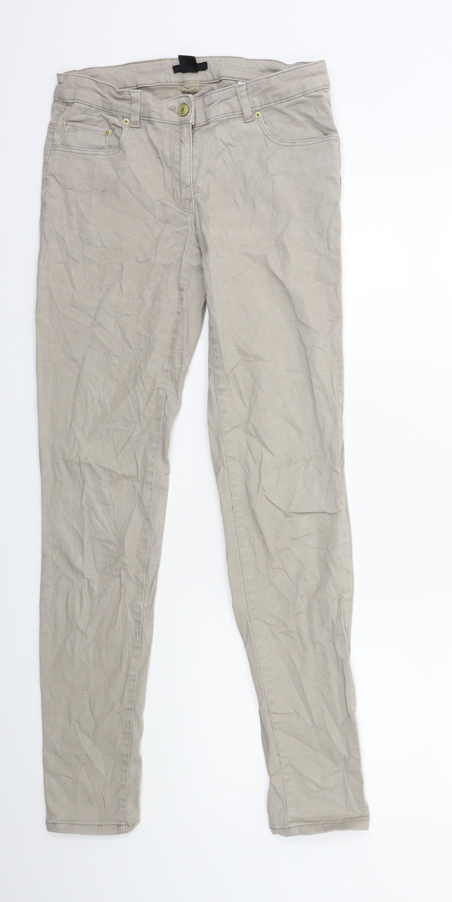 Womens UK Size 10 H&M Regular Fit Skinny Green Jeans
