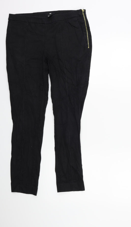 H&M Womens Black   Trousers  Size 10 L26 in