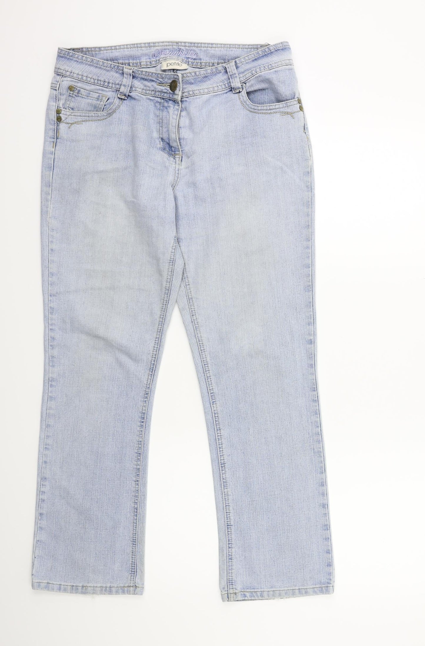 BHS Womens Blue  Denim Straight Jeans Size 14 L28 in
