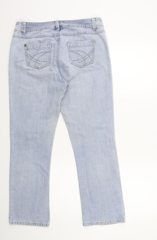 BHS Womens Blue  Denim Straight Jeans Size 14 L28 in
