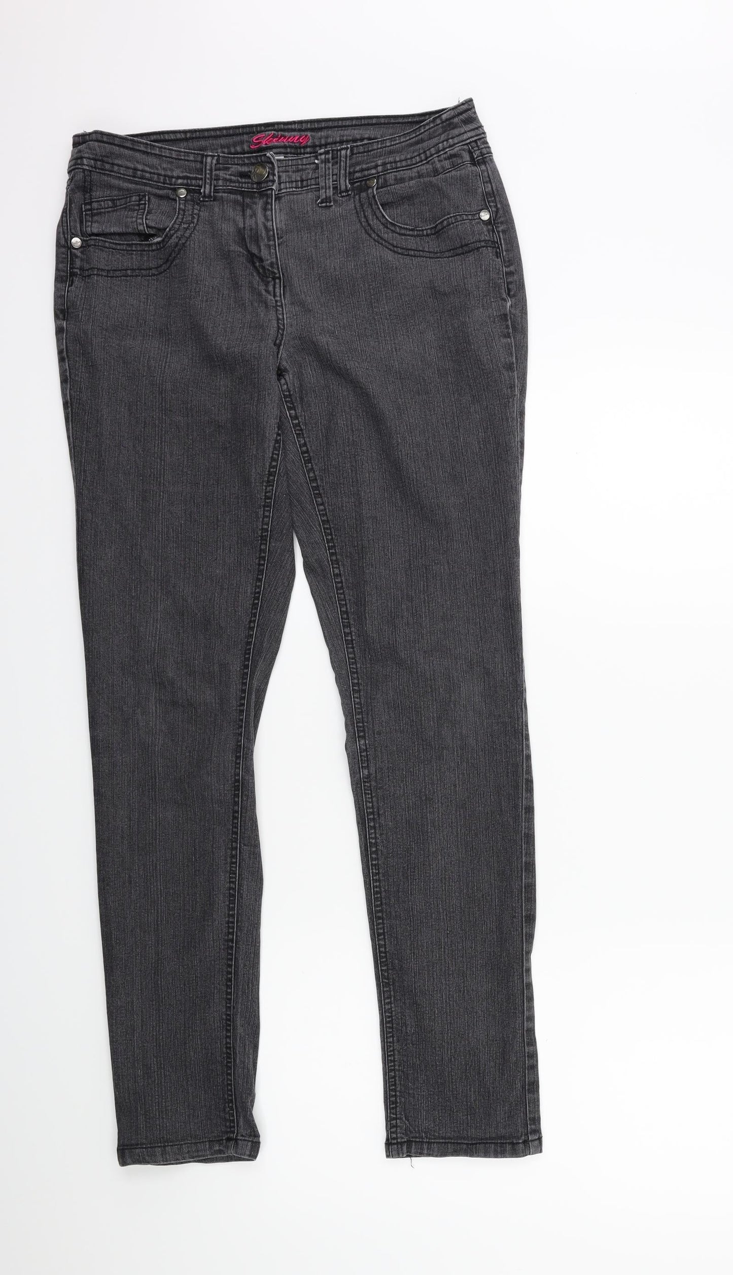 Debenhams Womens Grey  Denim Skinny Jeans Size 12 L29 in