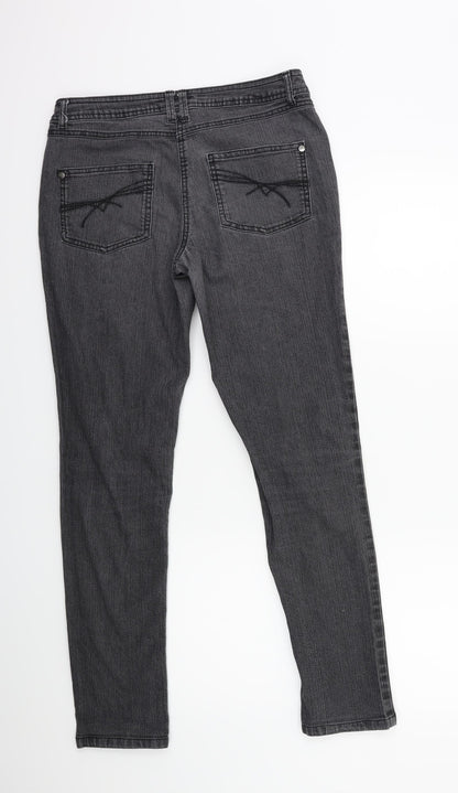 Debenhams Womens Grey  Denim Skinny Jeans Size 12 L29 in