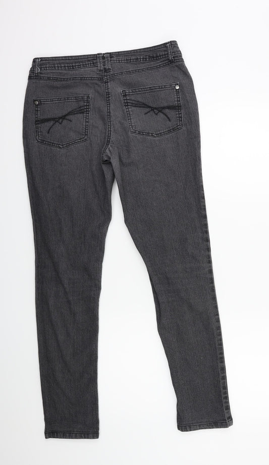Debenhams Womens Grey  Denim Skinny Jeans Size 12 L29 in