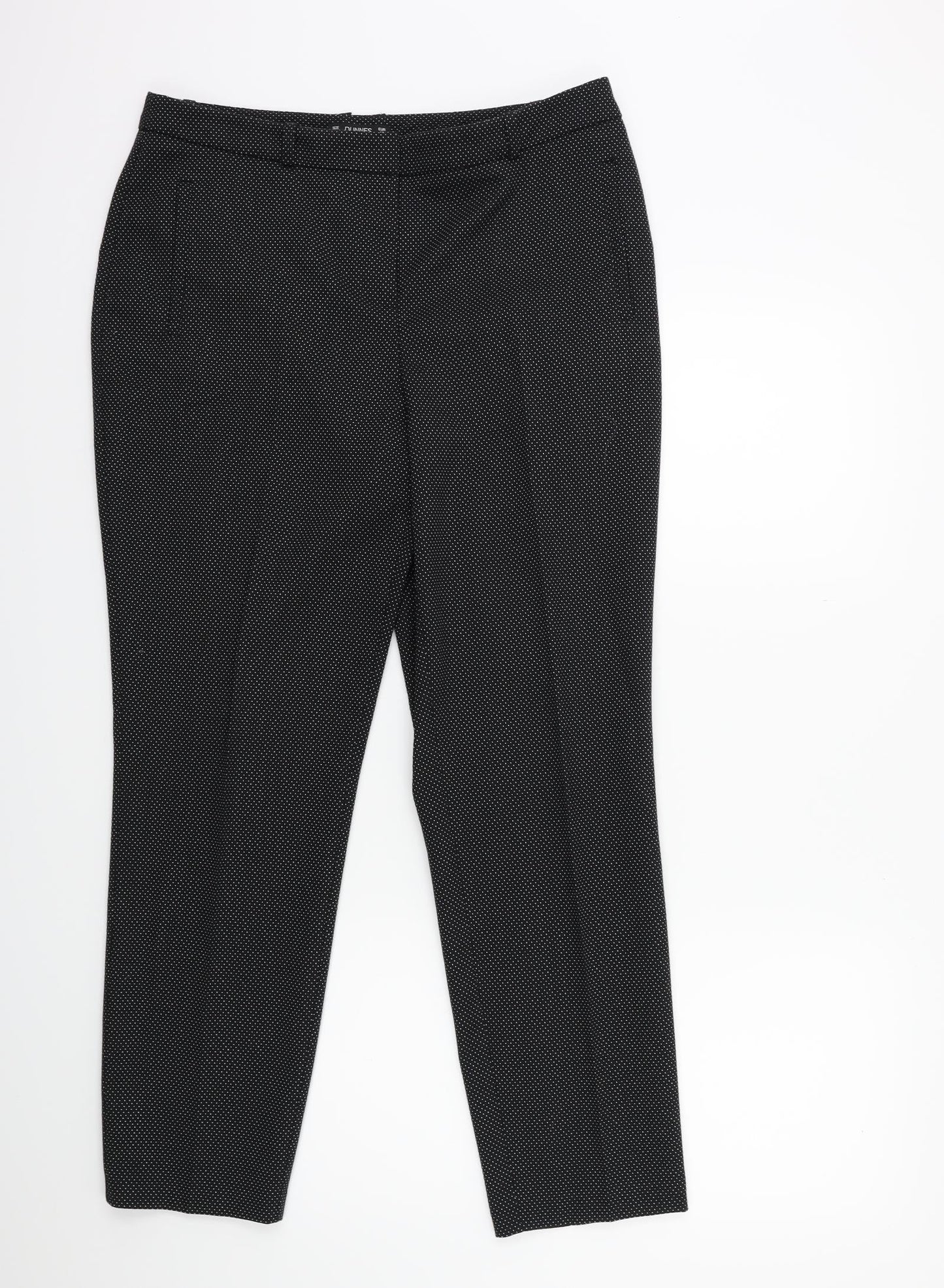 Dunnes Stores Womens Black Polka Dot  Trousers  Size 14 L27 in