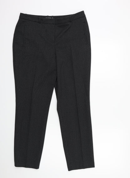 Dunnes Stores Womens Black Polka Dot  Trousers  Size 14 L27 in